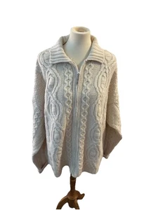 Aran Sweater Market Cable Knit zip Up Cardigan full zip hoodie Women's Sz XXL - Picture 1 of 9