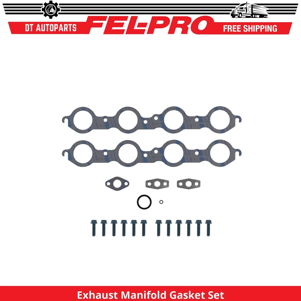For 2003-2009 Hummer H2 Exhaust Manifold Gasket Set Fel-Pro 2004 2005 2006 2007 - Image 1 of 1