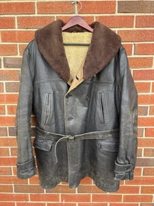 1930s Horsehide Leather Barnstormer Shearling Jacket Hercules Vintage Sz XL - Picture 1 of 12