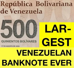 GCR QFS 4B RV =500 Million Soberanos Venezuela 500 Bolivares Digitales 2023 UNC - Picture 1 of 4