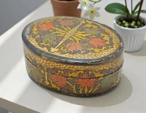 Vintage Wooden Small Storage Box Original Old Hand Crafted Painted - Picture 1 of 7