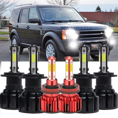 For Land Rover LR3 2005-2009 New LED Headlight High/Low + Fog Light 6x H7 H7 H11 - Image 1 of 4