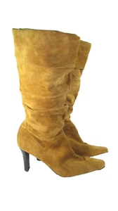 White Mountain 90s stiletto Slouch Boots Tan Brown Suede Women's Size 8 M - Picture 1 of 9