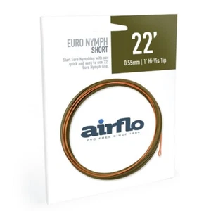 AIRFLO EURO NYMPH SHORTY / SHORT 22'FT HI VIS TIP - 0.55MM IN DARK OLIVE/ ORANGE - Picture 1 of 4