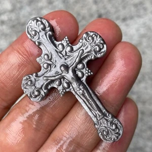 TOP Natural Silver Obsidian Quartz cross crystal Hand Carved Healing 1PC - Picture 1 of 12