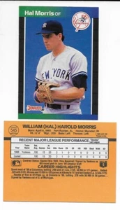 MLB HAL MORRIS YANKEES 15 CARD ROOKIE LOT NM/MT 1989 DONRUSS # 545 - Picture 1 of 1