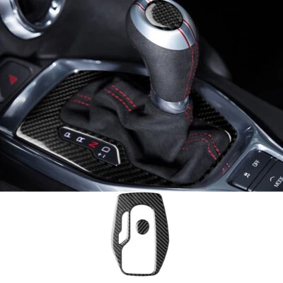 Carbon Fiber Interior Gear Shift Panel Frame Cover For Chevrolet Camaro 2017-19  - Image 1 of 4