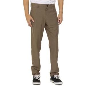Pantalones tejidos Quiksilver Tech elásticos caqui profundo 32 X 30 para hombre nuevos con etiquetas - Imagen 1 de 4