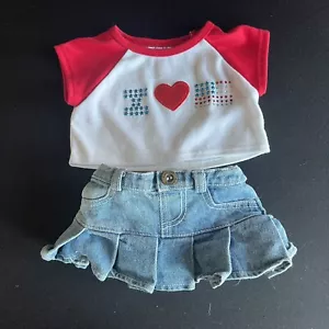 Build A Bear Workshop Outfit patriotisches Hemd und Denimrock (I Love American) - Bild 1 von 15