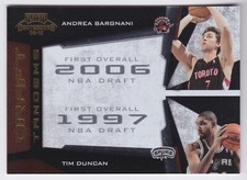 2009-10 Playoff Contenders Andrea Bargnani/Tim Duncan Gold Draft Tandems 095/100