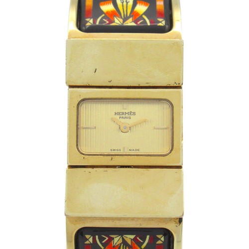 HERMÈS Orologio da polso HERMES Location LO1.201 quarzo placcato oro usato