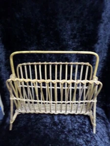 Zeitungsständer Zeitschriftenständer String Vintage 40er Rattan Magazinständer - Bild 1 von 7