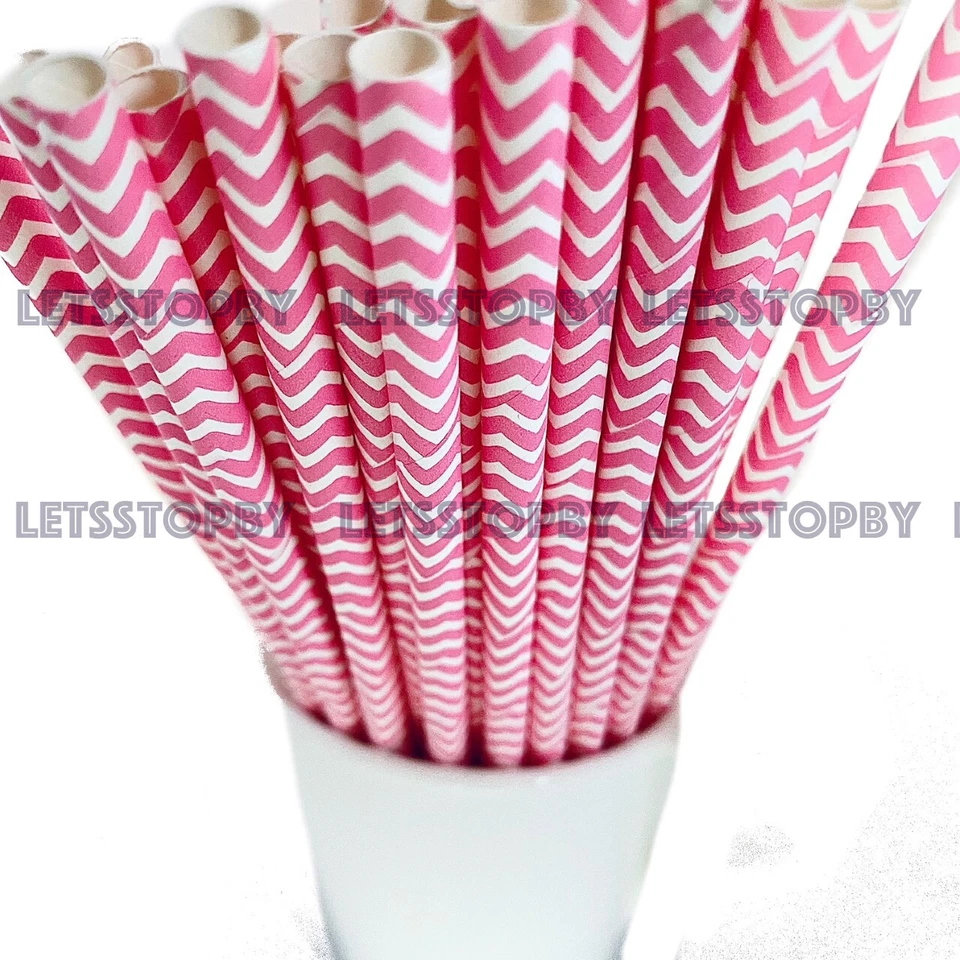 Pajita de papel desechable 50/200 a granel CHEVRON para cumpleaños baby shower fiesta evento Foto 1 de 1