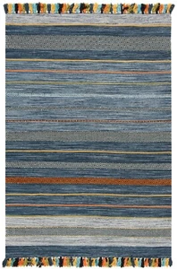 Kelim Indian Handgewebter Orientteppich 230x160 cm-kilim,Carpet,Rug,Blau,Neu - Picture 1 of 12