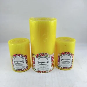 Vtg Lot 3 Original Recipe Grapefruit Pillar Candle Corporation America Nos - Picture 1 of 6