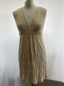French connection size 8 beige viscose sleeveless v neck tunic womens - Picture 1 of 11