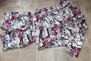 LUC MATTON DESIGN FASHION XXL RED/GREY/WHITE FLORAL SHIRT +SIMILAR COLOUR SHORTS - Picture 1 of 10