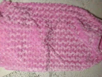 Minky Rose Pink Rosebud Swirl Fabric Plush Faux Fur 26" long x 60" wide - Image 1 of 4