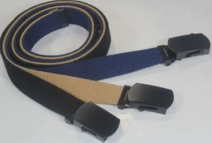 ADJUSTABLE TODDLER KIDS CANVAS WEB SCHOOL UNIFORM BELT BOYS GIRLS BLACK BUCKLE - Picture 1 of 6
