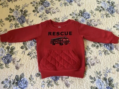 Kids Headquarters Toddler 18 Months Red Sweatshirt with Rescue Fire Engine - Image 1 of 4