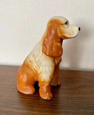 Vintage Cocker Spaniel Dog Puppy Figurine Porcelain  3” Tall Hunting Dog - Image 1 of 4