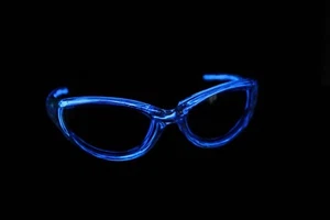 GAFAS DE SOL NEON AZUL OSCURO EL ALAMBRE CON LENTES OSCURAS BRILLO INTERMITENTE LUZ - Imagen 1 de 2
