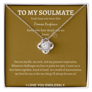 Soulmate Love Knot Necklace~ Symbol of Eternal Love, Romantic Gift for Her - Picture 1 of 2