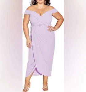City Chic Ripple Love Maxi Dress In Lilac Purple SZ 20 NWOT - Picture 1 of 6