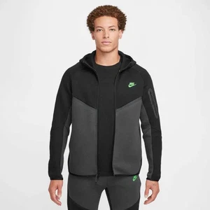 Chaqueta Nike Tech Fleece Windrunner Cremallera Negra Verde Strike HV0949-015 Hombres Talla L - Imagen 1 de 8