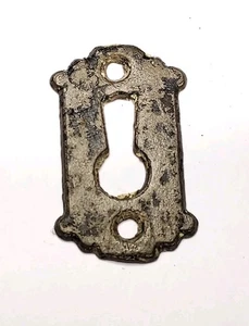Antique Cast Iron Key Hole Cover Escutcheon Vintage Door Hardware Estate Find - Picture 1 of 9