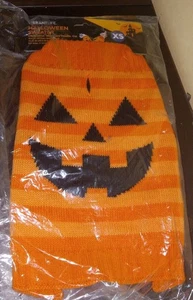 Vibrant Life Halloween Trick or Treat Dog Cat Sweater Orange Pumpkin X-Small XS - Picture 1 of 3