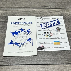 Juegos de verano II 2 para Apple II 2 1984 Epyx instrucciones SOLO MANUAL - Imagen 1 de 7
