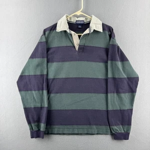 Lands End Rugby Shirt Herren Large blau Baumwolle Langarm Polo Preppy Y2K - Bild 1 von 12