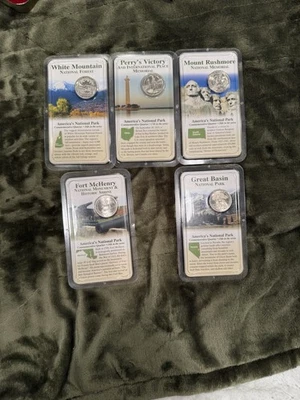 America the Beautiful Set White Mtn. Perry’s Vctry Rushmore McHenry Great Basin - Image 1 of 2