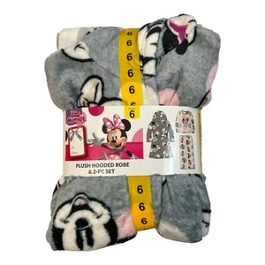 Disney Junior Minnie Mouse Girl's 3 Piece Hooded Robe & Pajama Set - Picture 1 of 2