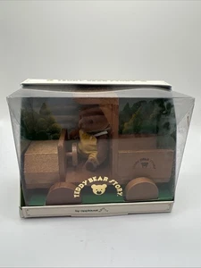 Teddy Bear Story Applause Terry With Truck Vintage Wooden Truck Flocked Bear - Picture 1 of 5