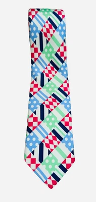 Corbata de seda Vineyard Vines Kentucky Derby estampado de retazos 60" EE. UU. Foto 1 de 4
