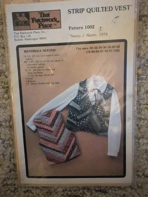 Strip Quilted Vest Pattern Bust 30-42  That Patchwork Place Vntg Fr Ship - Image 1 of 4