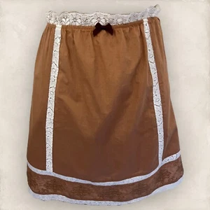Odd Molly Womens Milk Chocolate Cotton & Lace Mini Skirt Size 1 UK 10 - Picture 1 of 5