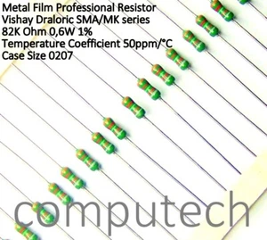 10 pezzi 82 KOhm 1% 0,6W Resistenze a strato metallico Vishay Draloric SMA0207 - Bild 1 von 1