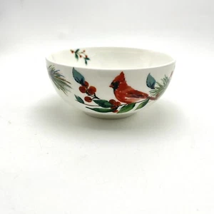 Cuenco de postre salsa de frutas aves porcelana hueso cardinal invierno Mikasa - Imagen 1 de 10