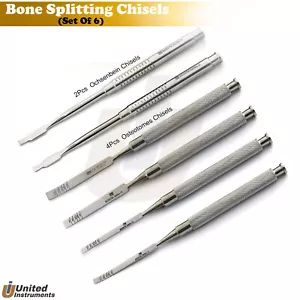 Set Of 6 Ochsenbein Chisel Tooth Bone Splitting Oral Surgery Instruments - Picture 1 of 6