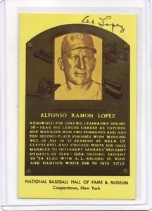 Al Lopez signed Hall of Fame Baseball Gold Plaque autographed Chicago White Sox - Picture 1 of 2