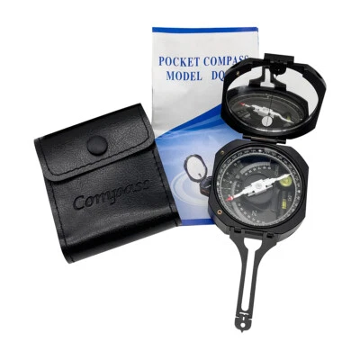 DQL-8 ALUMINUM POCKET TRANSIT GEOLOGICAL COMPASS SURVEYING AND LEVEL