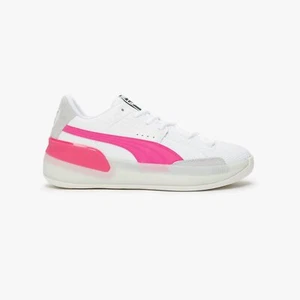 PUMA Clyde Hardwood White Pink Grey 193663 03 Basketball Men's Shoe Size 14 - Picture 1 of 16