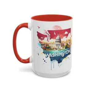 Washington Coffee Mug, WA Souvenir, States Mug Gift, Ceramic Coffee Cup - Picture 1 of 17