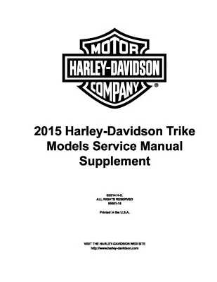 Harley Davidson Trike Models 2015 suplemento manual taller reparación servicio impreso Foto 1 de 4