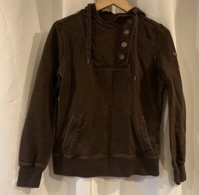 Sudadera con Capucha Pequeña Lauren Jeans Company Para Mujer Marrón Logo Detalle a Presión Foto 1 de 4