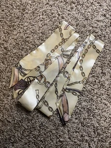 2 Satin Scarf Handbag Handle Protector Head Bandeau Wrist Wrap Tie Beige Ivory - Picture 1 of 1