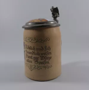 Krug Humpen um 1900 mit Spruch und Zünfte Wappen - Bild 1 von 7